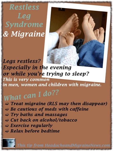 Legs Restless Common With Migraine Headache And Migraine News