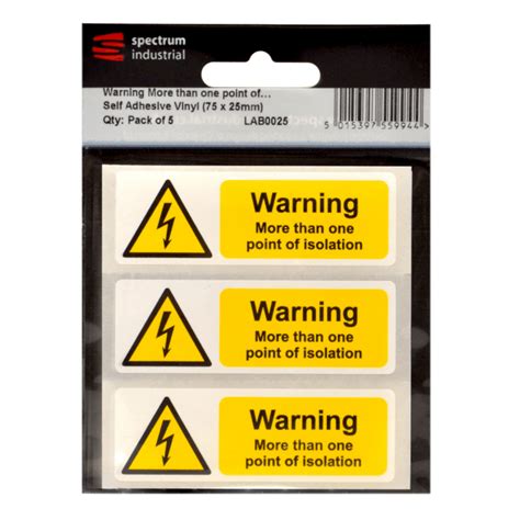 Warning More Than One Point Of Isolation Labels Self Adhesive Vinyl