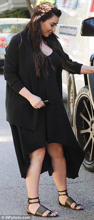 pregnant kim kardashian looks radiant in flowing black dress and grecian sandals daily mail online