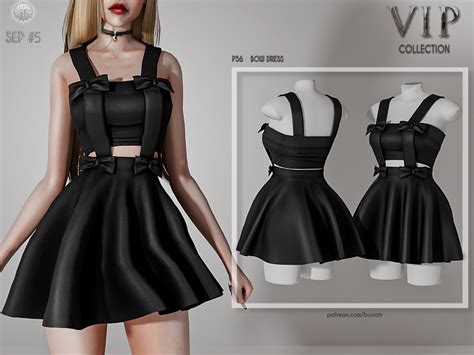 The Sims Resource Patreon Early Access Bow Dress P56 Sims 4