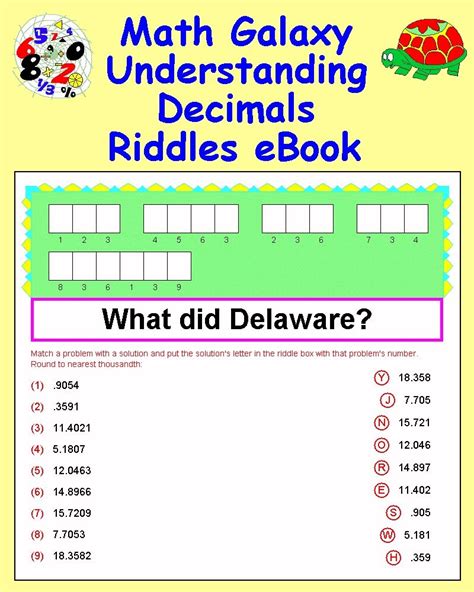 math galaxy understanding decimals riddles ebook math math
