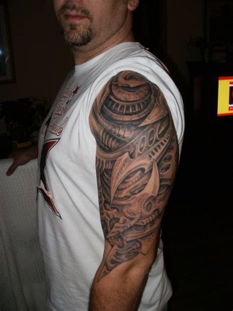 Marine arm sleeve tattoo time lapse. Biomechanic upper arm tattoo - Tattoo Picture at ...