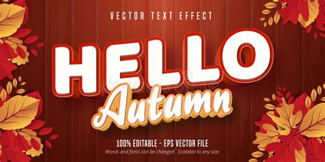 Hello Autumn Text Autumn Style Editable Text Effect On Wooden