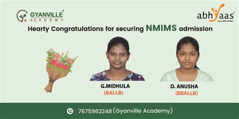 Hearty Congratulations For Securing Nmims Admission Gyanville