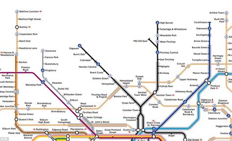 Tube Map Highlights The Routes That Arent In Tunnels Daily Mail Online