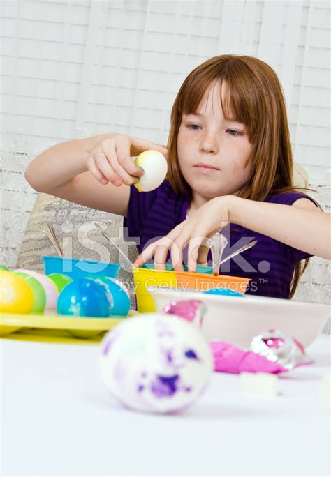 Young Girl Coloring Easter Eggs Stock Photo Royalty Free Freeimages