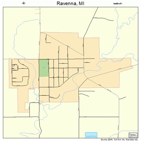 Ravenna Michigan Street Map 2667280