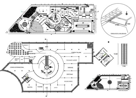 2d Layout Plan Of Shopping Center Building Which Shows Work Plan Design