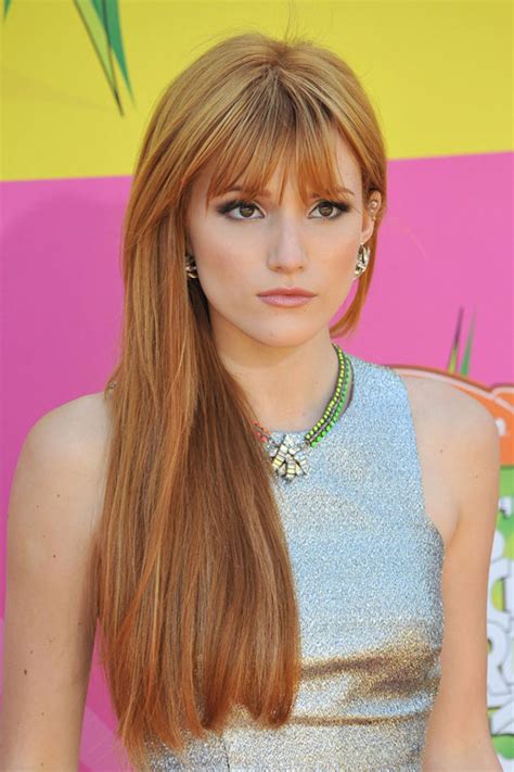 Bella Thorne Straight Ginger Choppy Bangs Hairstyle Steal Her Style