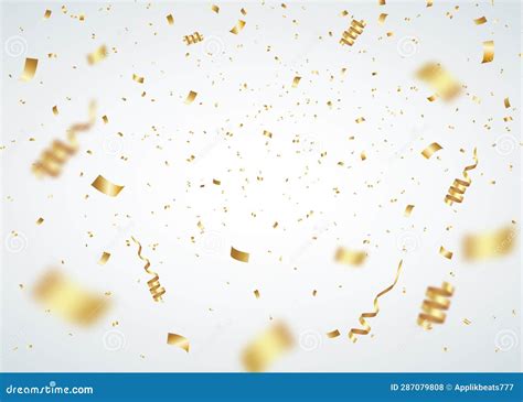 Confetti Overlays Gold Confetti Party Celebration Background With