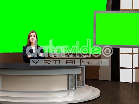 News 002 Tv Studio Set Virtual Green Screen Background Psd Datavideo