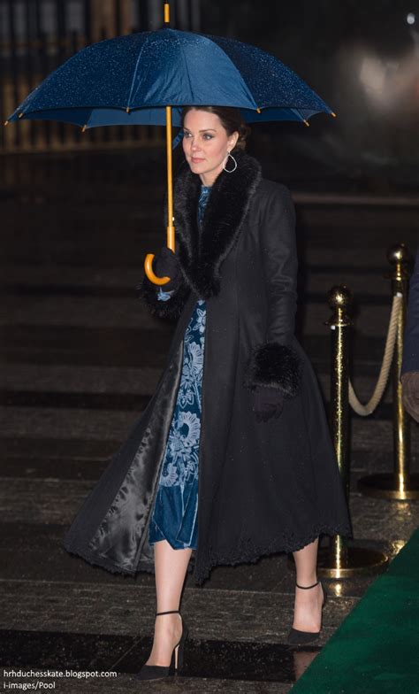 Duchess Kate She Wore Blue Velvet Kate In Erdem For Glamorous