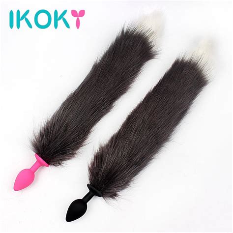 ikoky sexy fox tail butt plug romance anal plug sex toys for men women adult products dildo