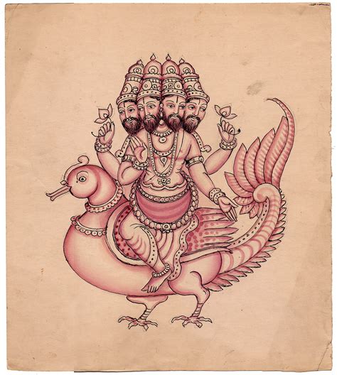 Lord Brahma Seated on Swan