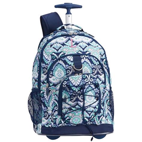 Gear Up Navy Deco Medallion Rolling Backpack Pbteen