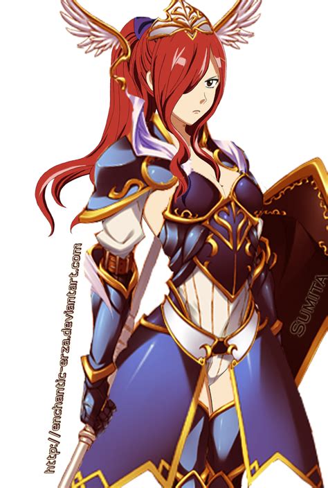Erza Scarlet Sapphire Guardian Armour By Enchantic Erza Fairy Tail