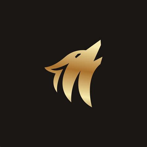 Premium Vector Golden Wolf Logo Design Template
