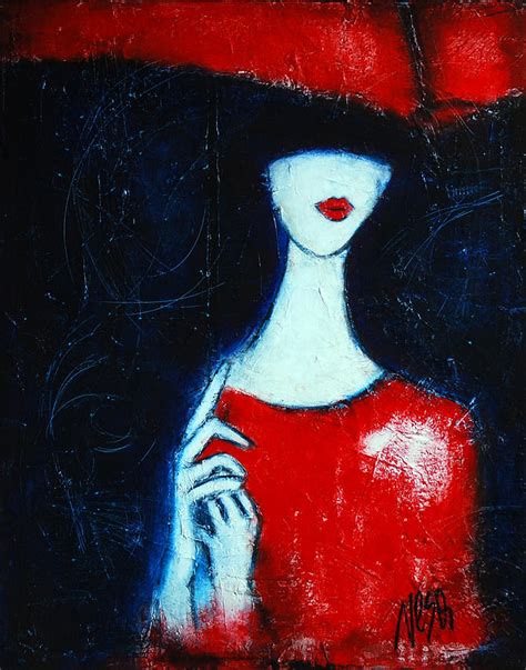 Please contact us if you want to publish a painting red. Lady Under A Red Umbrella Painting by Nebojsa Jovanovic ...