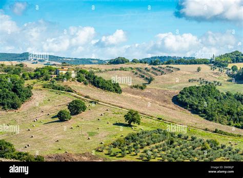 Typical Landscape Tuscany Near Volterra Italy Stock Photo Alamy
