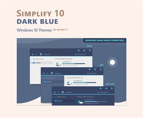 Simplify 10 Dark Blue Windows 10 Themes By Dpcdpc11 On Deviantart