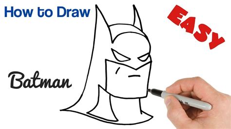How To Draw Batman Easy Step By Step Drawing Youtube