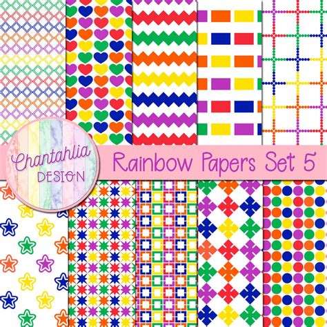 Free Digital Papers Featuring Rainbow Patterns