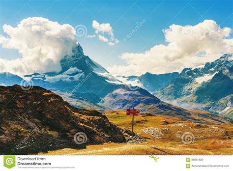 Matterhorn Covered With Clouds Stock Image Image Of Beautiful