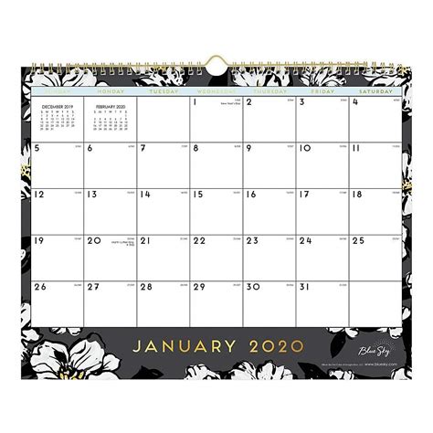 Blue Sky 2020 Monthly Wall Calendar Twin Wire Binding 15 X 12