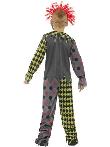 Deluxe Twisted Clown Boys Fancy Dress Halloween Horror Circus Childs