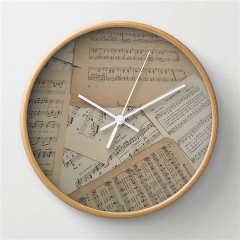 Vintage Music Wall Clock Music Clock Sheet Music Clock Etsy