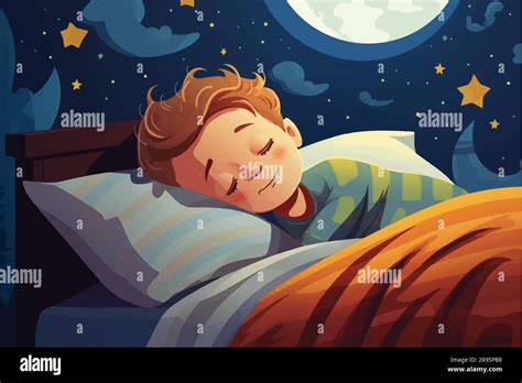 Vector Illustration Of Kid Sleeping And Waking Up Stock Vector Image