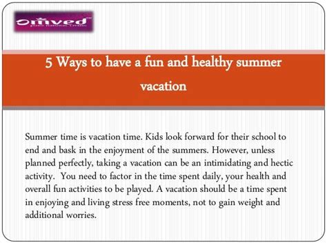 5 Ways To Have A Fun And Healthy Summer Vacation