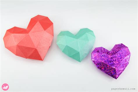 3d Paper Heart Printable Template Paper Kawaii Shop