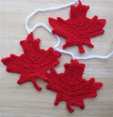 Items Similar To Maple Leaf Garland 5 Ft Crocheted Maple Leaf