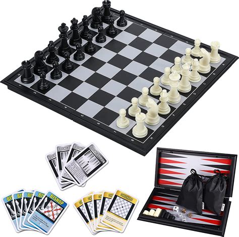 Magnetic Travel Chess Set 3 In 1 Chesscheckersdraughts