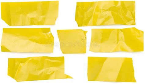 Yellow Paper Pieces Of Crumpled Paper Stock Photo Image Of Fragment