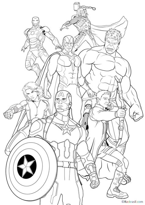 Coloring Pages Avengers 110 Pieces Print On The Website Avengers