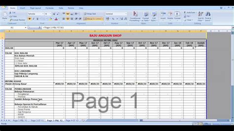 I made an example excel and word. Format Penyata Untung Rugi Excel