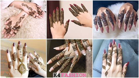 Royal Finger Mehndi Designs In Khafif Style Back Side K4 Fashion