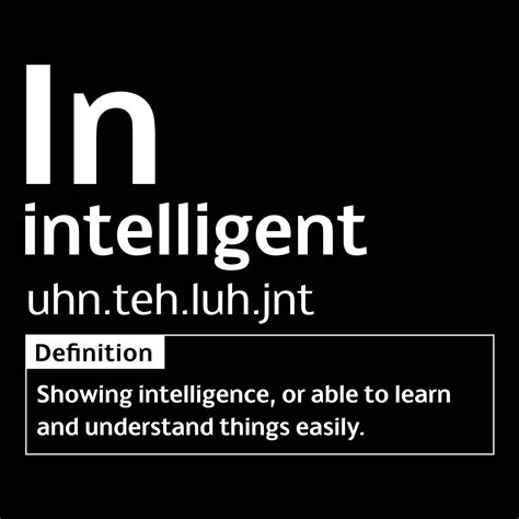 Intelligent English Word definition digital print design for t-shirts