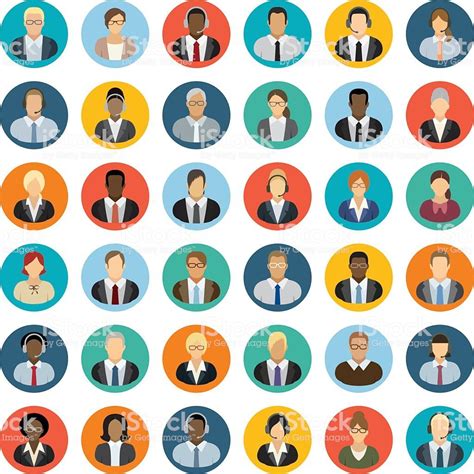 Set Of Thirty Six People Icons People Icon Vector Art Icon