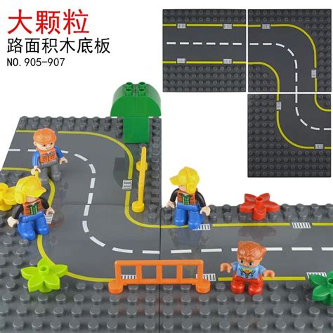 city road street big baseplate straight crossroad curve t junction building blocks parts for big