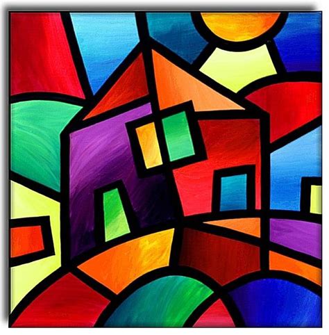House In The Country By Amanda Hone From Contemporary Cubism Art