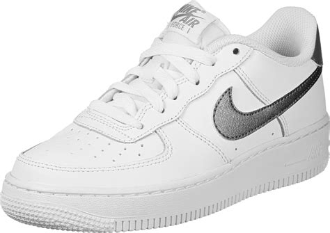 Hip hop knows it, too. Nike Air Force 1 GS shoes white silver