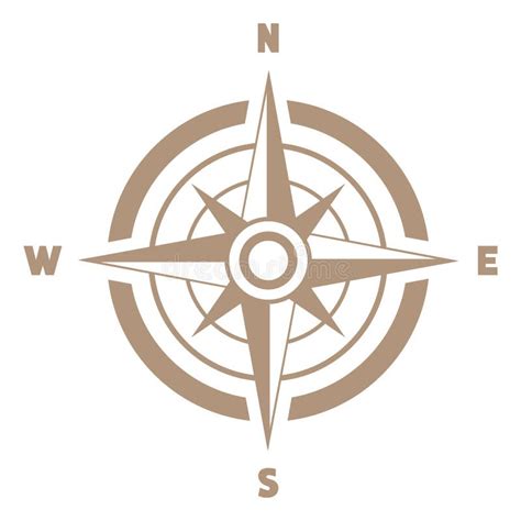 Vector Compass Flat Icon With With North South East And West