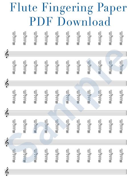 Flute Fingering Paper Download And Printable Pdf Great For Flautists Flutists And Teachers
