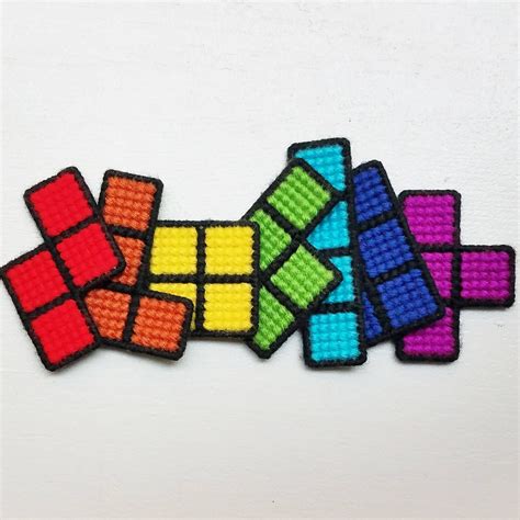 Tetris Magnets Video Game Decor Pixel Art Retro Video Etsy Video