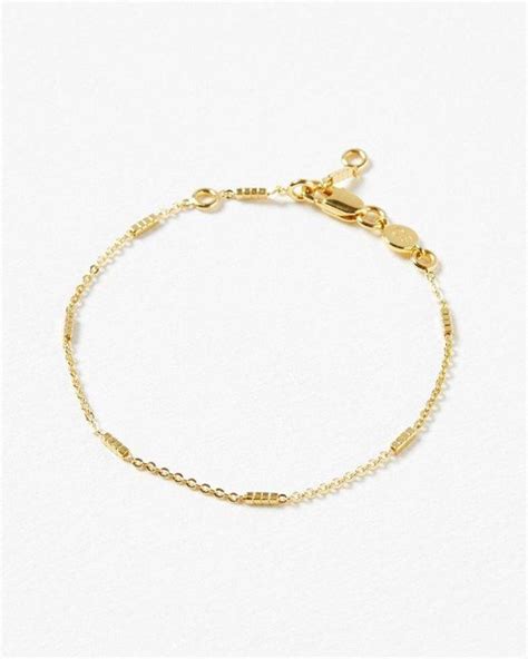 Oliver Bonas Kai Bead Plated Chain Bracelet In Gold Metallic Lyst