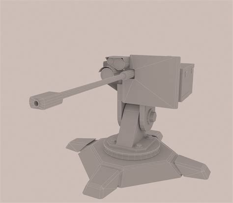 3d Model Combat Automatic Turret Vr Ar Low Poly Cgtrader