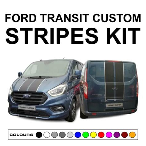 Ford Transit Custom Vinyl Bonnet And Rear Stripes Graphics Racing Sport